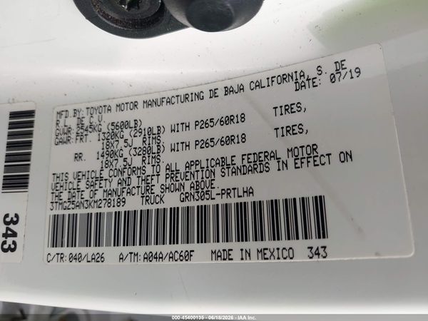 2019 TOYOTA TACOMA LIMITED