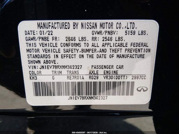 2022 INFINITI Q50 LUXE AWD