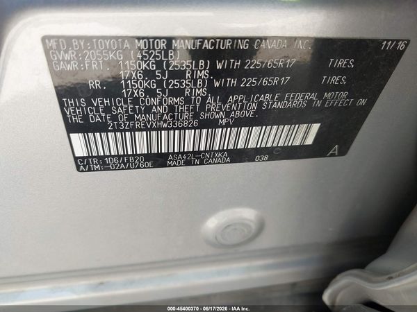 2017 TOYOTA RAV4 LE