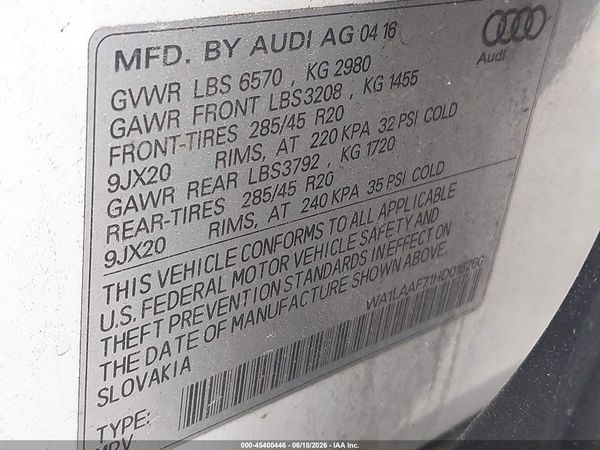 2017 AUDI Q7 3.0T PREMIUM