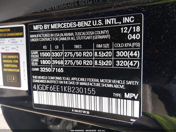 2019 MERCEDES-BENZ GLS 450 4MATIC