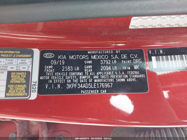 2020 KIA FORTE GT-LINE