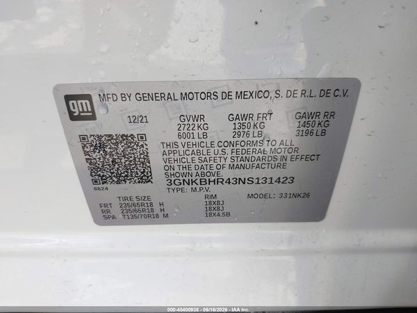 2022 CHEVROLET BLAZER AWD 2LT — I9