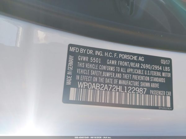 2017 PORSCHE PANAMERA 4S