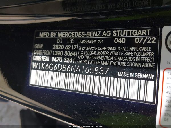 2022 MERCEDES-BENZ S 500 4MATIC