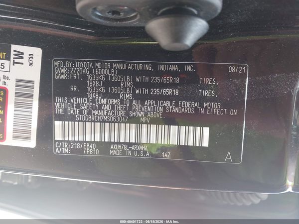 2021 TOYOTA HIGHLANDER HYBRID XLE