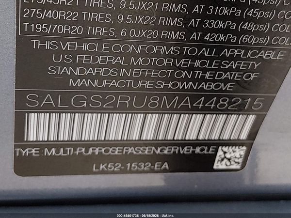 2021 LAND ROVER RANGE ROVER WESTMINSTER