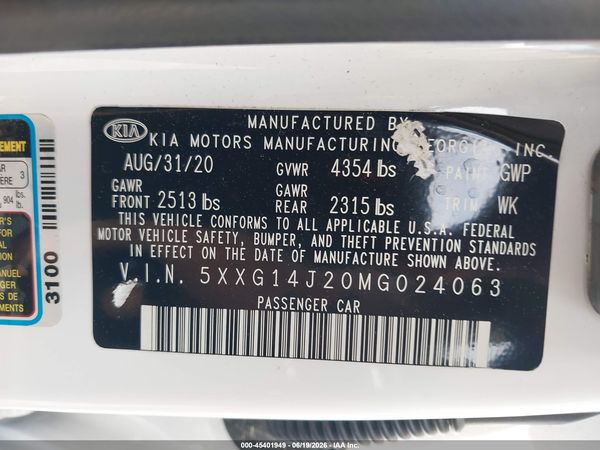 2021 KIA K5 LXS