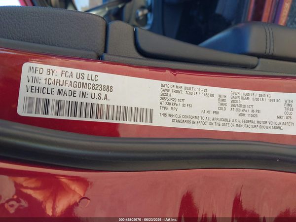 2021 JEEP GRAND CHEROKEE LAREDO X 4X4