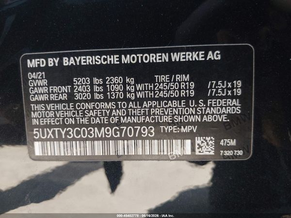 2021 BMW X3 SDRIVE30I