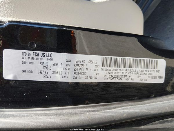 2019 DODGE GRAND CARAVAN SXT — I9