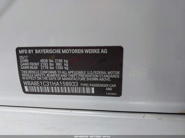 2017 BMW 330E IPERFORMANCE