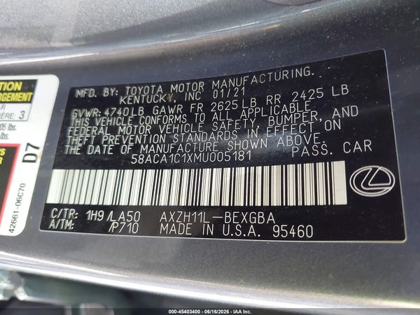 2021 LEXUS ES 300H 300h Base