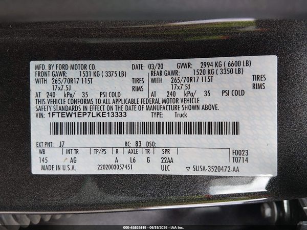 2020 FORD F-150 XL