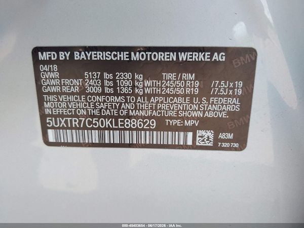 2019 BMW X3 SDRIVE30I