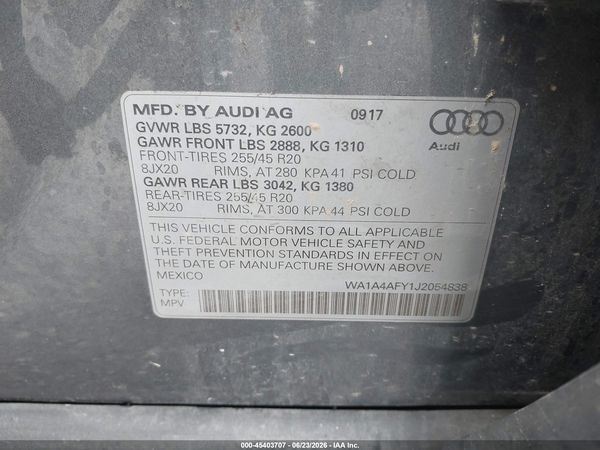 2018 AUDI SQ5 3.0T PREMIUM PLUS