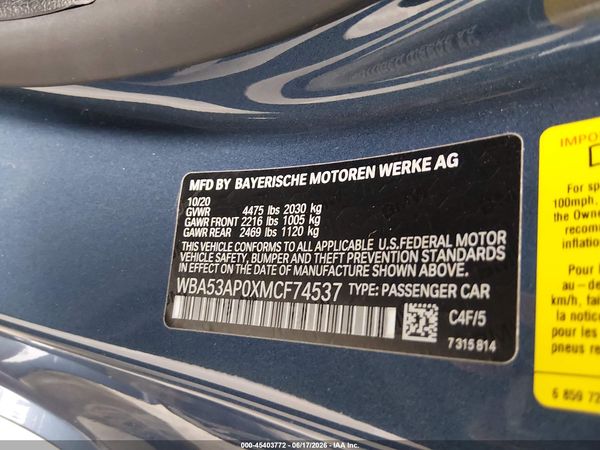 2021 BMW 430I