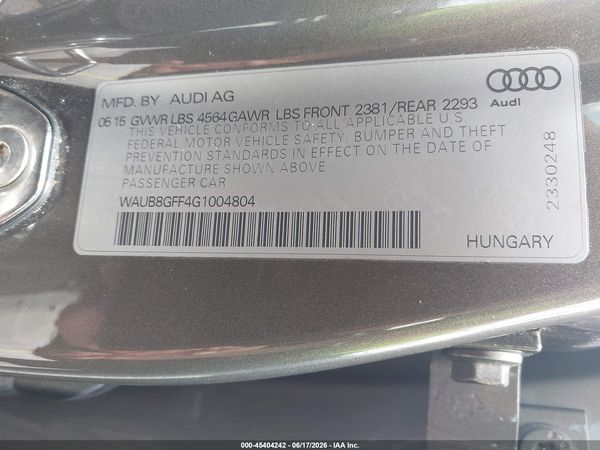 2016 AUDI A3 2.0T PREMIUM