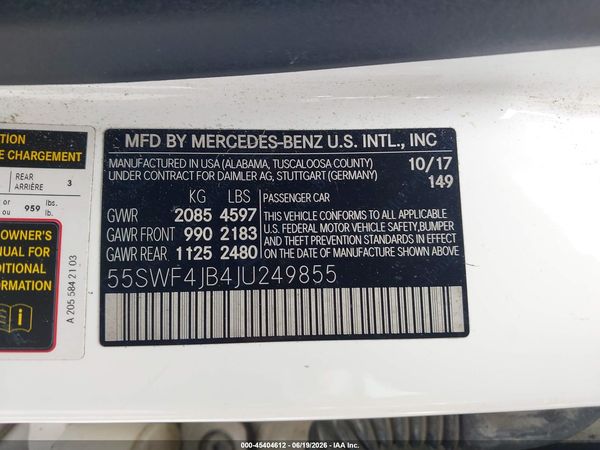 2018 MERCEDES-BENZ C 300 C300