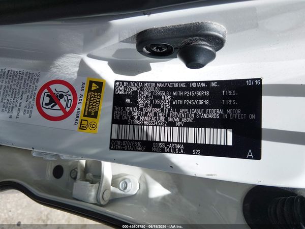 2016 TOYOTA HIGHLANDER LE/LE PLUS