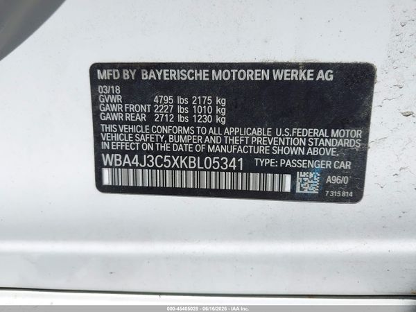 2019 BMW 430I GRAN COUPE XDRIVE