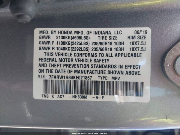 2019 HONDA CR-V EX-L