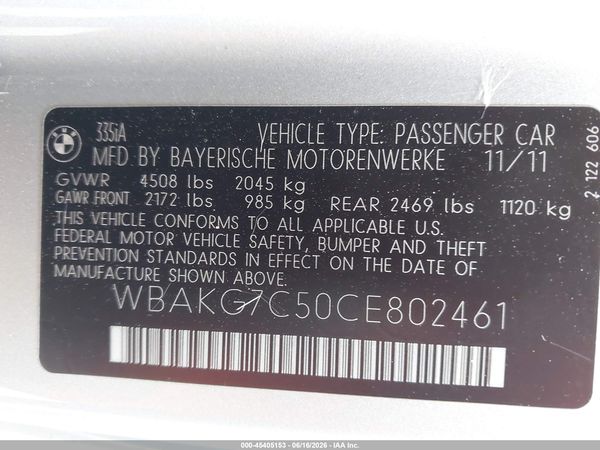 2012 BMW 335I