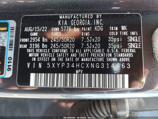 2022 KIA TELLURIDE EX
