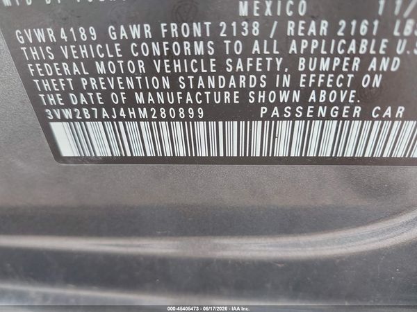 2017 VOLKSWAGEN JETTA 1.4T S — I9
