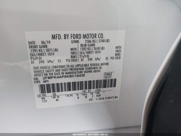 2019 FORD EDGE ST — I9