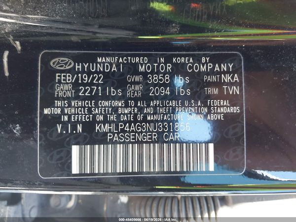 2022 HYUNDAI ELANTRA LIMITED