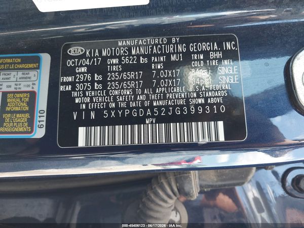 2018 KIA SORENTO 3.3L LX