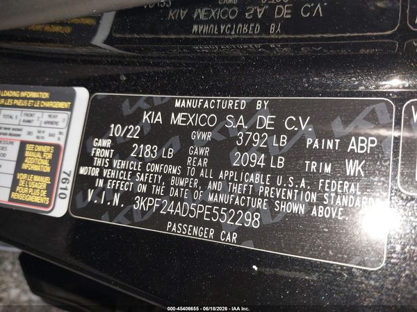 2023 KIA FORTE LXS