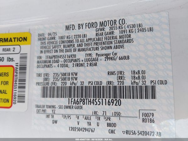 2025 FORD MUSTANG ECOBOOST FASTBACK
