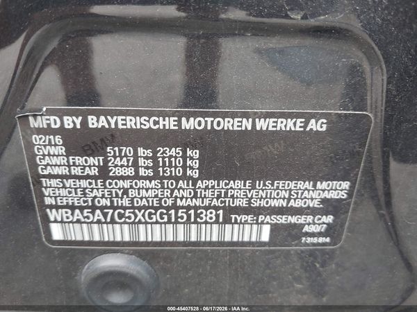 2016 BMW 528I XDRIVE