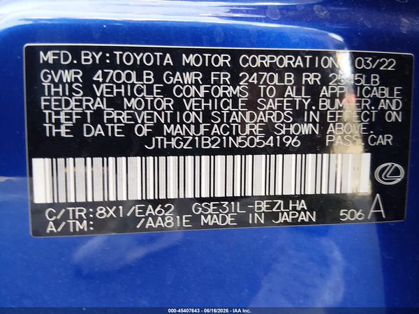 2022 LEXUS IS 350 F SPORT
