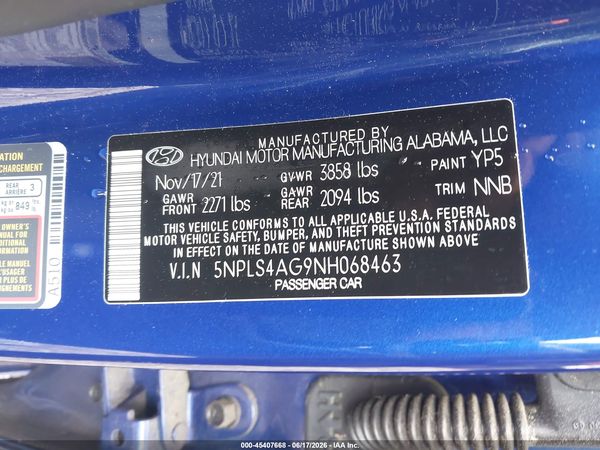 2022 HYUNDAI ELANTRA SEL