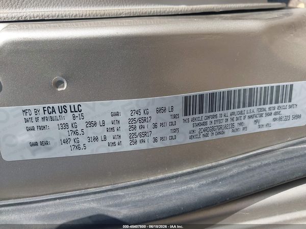 2016 DODGE GRAND CARAVAN AMERICAN VALUE PKG — I9