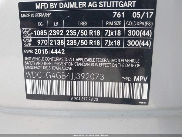 2018 MERCEDES-BENZ GLA 250 4MATIC
