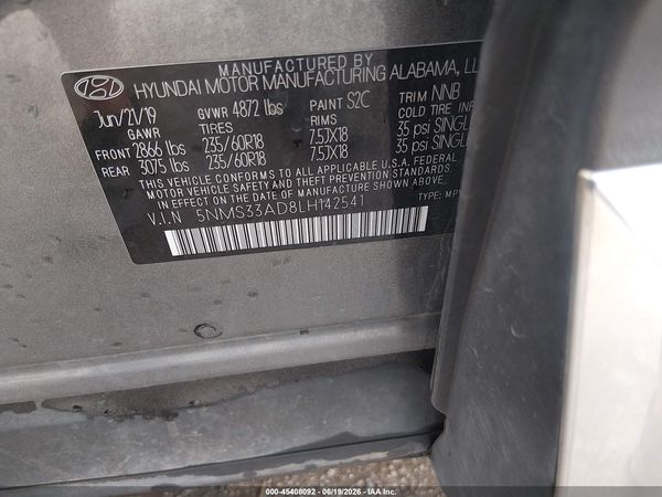 2020 HYUNDAI SANTA FE SEL