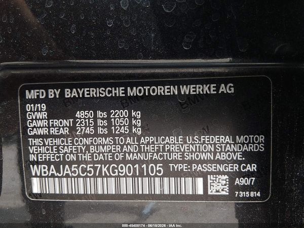 2019 BMW 530I