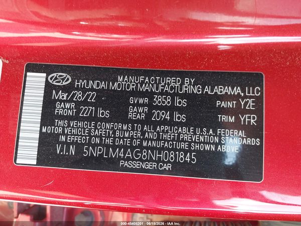 2022 HYUNDAI ELANTRA SEL