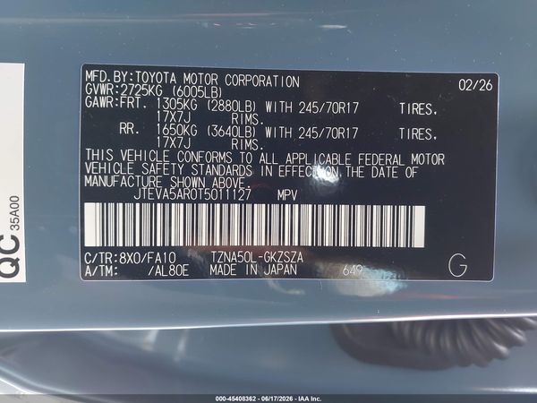 2026 TOYOTA 4RUNNER SR5