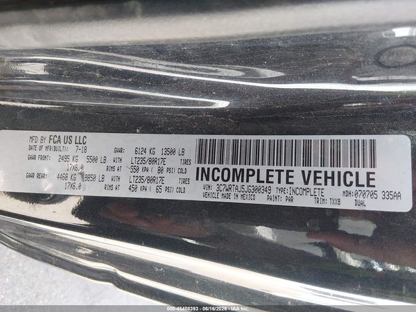 2018 RAM 3500 CHASSIS TRADESMAN/SLT