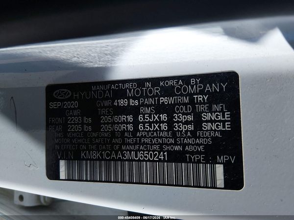 2021 HYUNDAI KONA SE