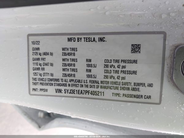 2023 TESLA MODEL 3 REAR-WHEEL DRIVE