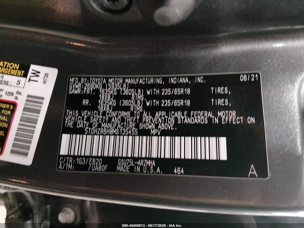 2021 TOYOTA HIGHLANDER XLE