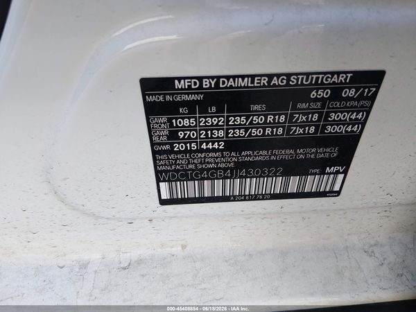 2018 MERCEDES-BENZ GLA 250 4MATIC