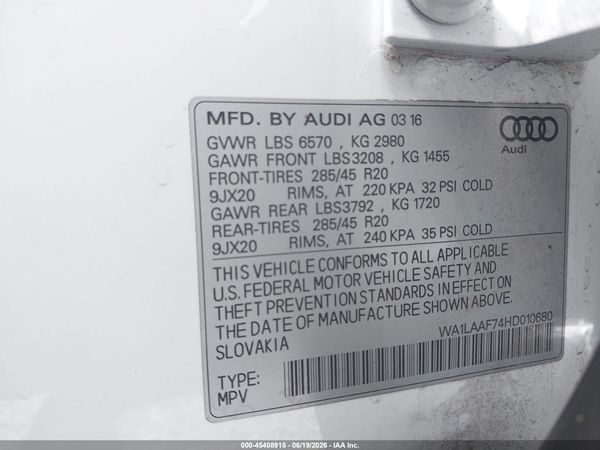 2017 AUDI Q7 3.0T PREMIUM