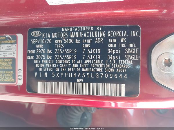 2020 KIA SORENTO 3.3L EX